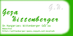 geza wittenberger business card